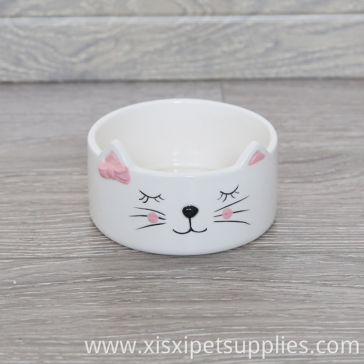 Luxury Elegant Pet Feeding Bowl Rounded Ceramic Pet Dog Bowl